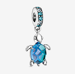 Murano Glass Sea Turtle Dangle Charm