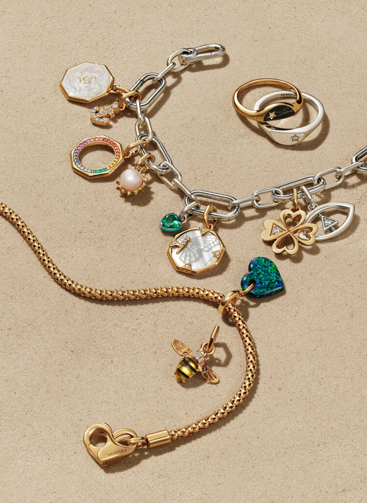 Pandora summer bracelets and charms in mixed metals