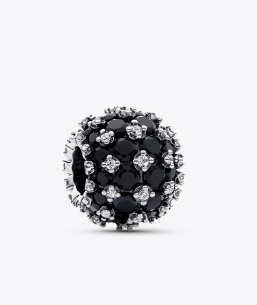 Sparkling Pavé Round Black Charm