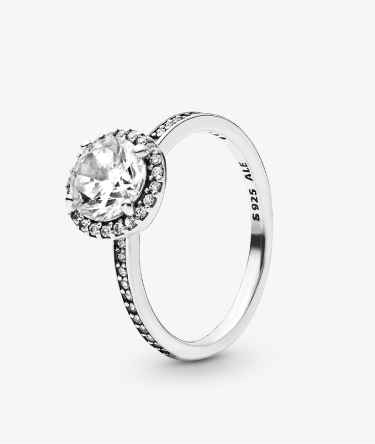 Round Sparkle Halo Ring