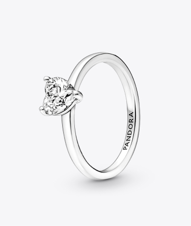 Sparkling Heart Solitaire Ring