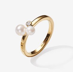 Duo Treated Freshwater Cultured Pearls Ring