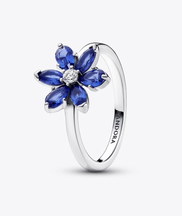 Sparkling Blue Herbarium Cluster Ring