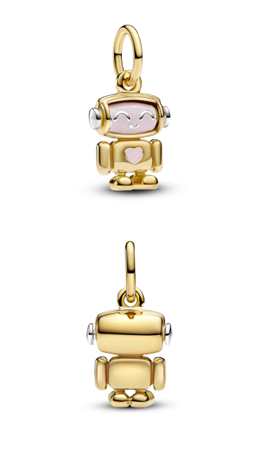 Spinnable Face Robot Dangle Charm 