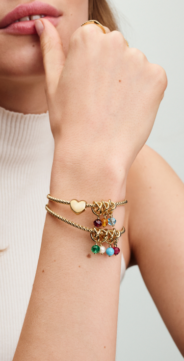 14k gold-plated bracelet with charms