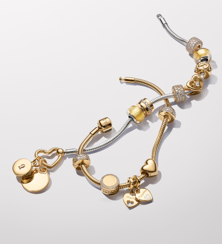 14k gold-plated charm bracelets