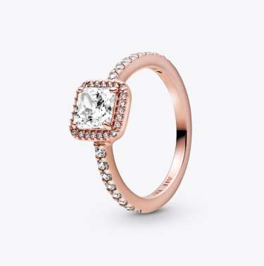 Square Sparkle Halo Ring