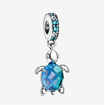 Murano Glass Sea Turtle Dangle Charm