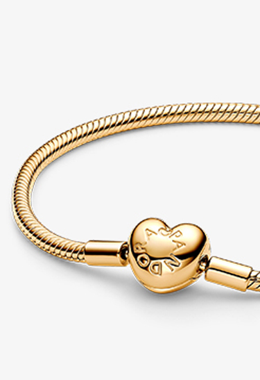 Pandora Moments Heart Clasp Snake Chain Bracelet