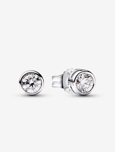 Pandora Era Bezel Lab-grown Diamond Stud Earrings 0.50 carat tw Sterling Silver