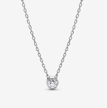 Pandora Era Bezel Sterling Silver Lab-grown Diamond Pendant Necklace