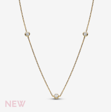 Pandora Era Bezel 14k Gold Lab-grown Diamond Station Necklace