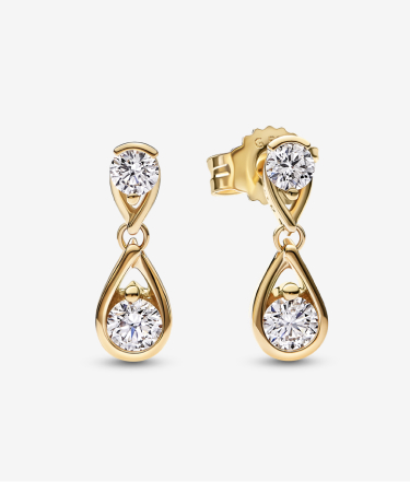 Pandora Infinite Double Lab-grown Diamond Drop Earrings 0.50 ct tw 14k Gold