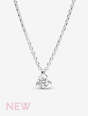 Pandora Talisman Sterling Silver Lab- grown Diamond Heart Pendant Necklace