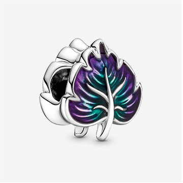 Purple & Green Leaf Charm