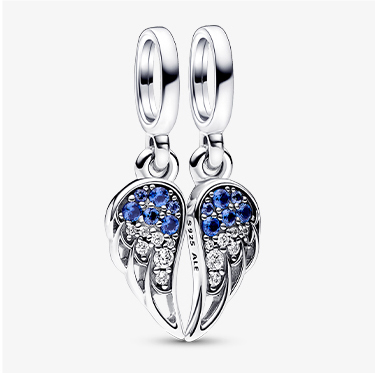 Sparkling Splitable Angel Wings Dangle Charm