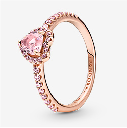 Sparkling Elevated Heart Ring