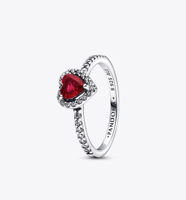 Elevated Red Heart Ring