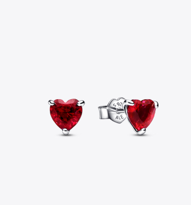 Red Heart Stud Earrings