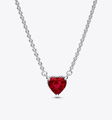 Sparkling Heart Halo Pendant Collier Necklace