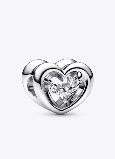 Radiant Heart & Floating Stone Charm