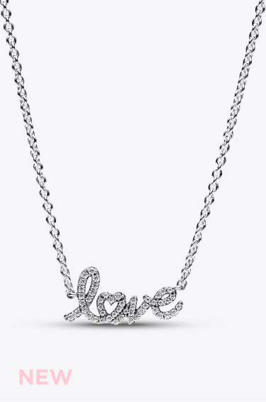 Sparkling Handwritten Love Collier Necklace 