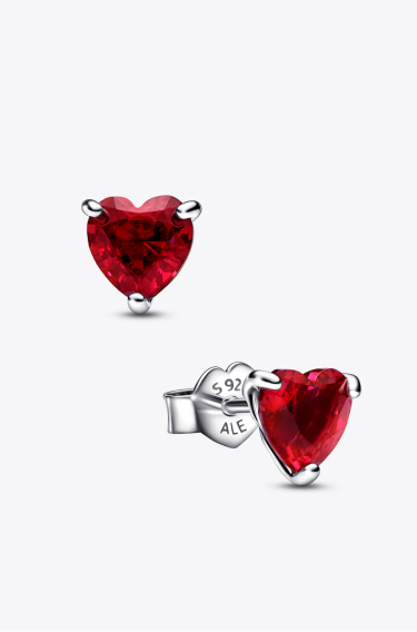 Red Heart Stud Earrings