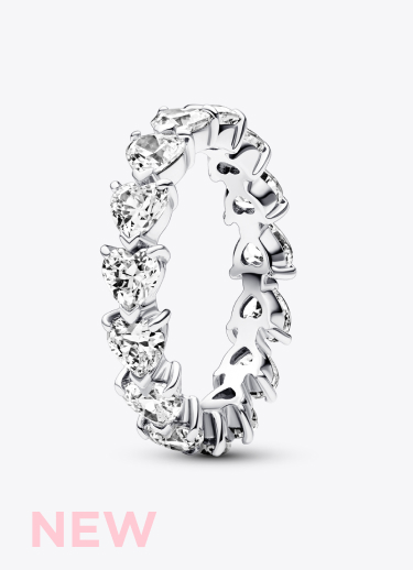 Row of Hearts Eternity Ring 