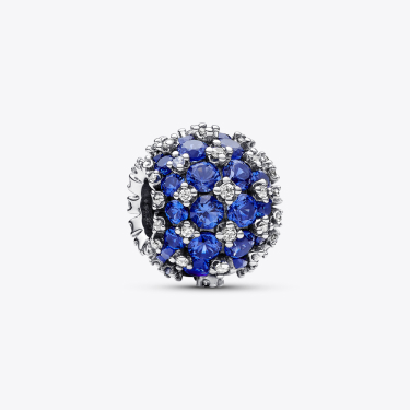 Sparkling Pavé Round Blue Charm