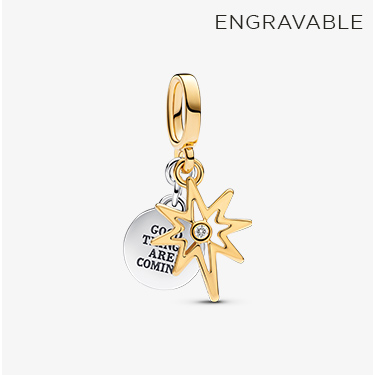 Engravable North Star Lab-grown Diamond Dangle Charm