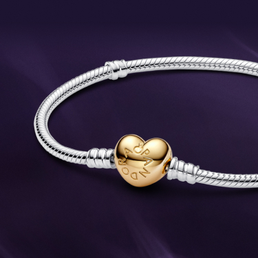 Pandora Moments Heart Clasp Snake Chain Bracelet