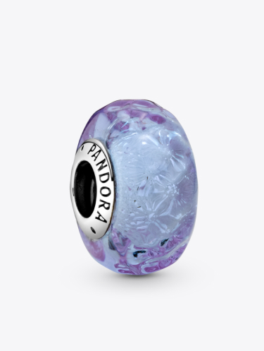 Wavy Lavender Murano Glass Charm