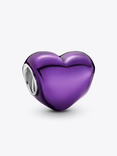 Metallic Purple Heart Charm