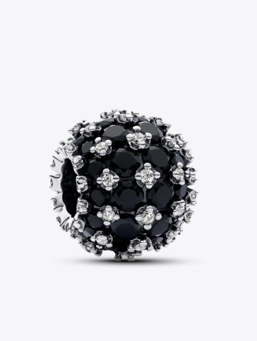 Sparkling Pavé Round Black Charm