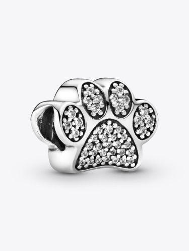 Sparkling Paw Print Charm