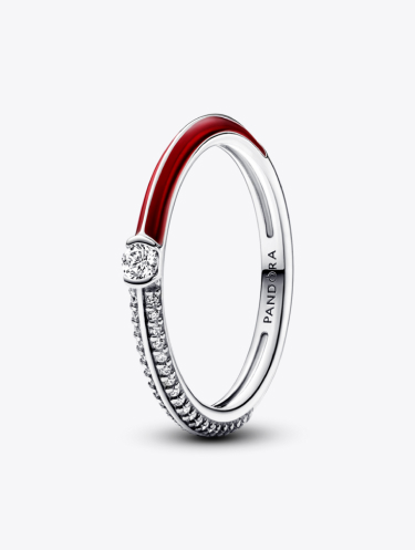 Pandora ME Pavé & Red Dual Ring