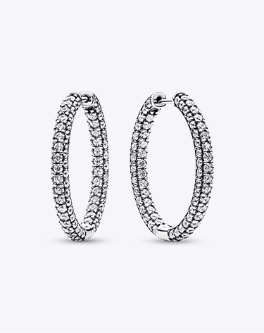 Pandora Timeless Pavé Single-row Hoop Earrings