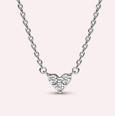 Triple Stone Heart Collier Necklace