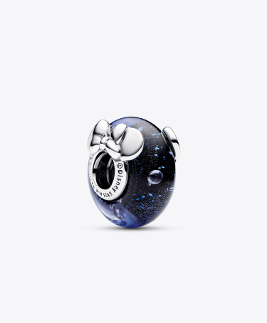 Disney Mickey Mouse & Minnie Mouse Blue Murano Glass Charm