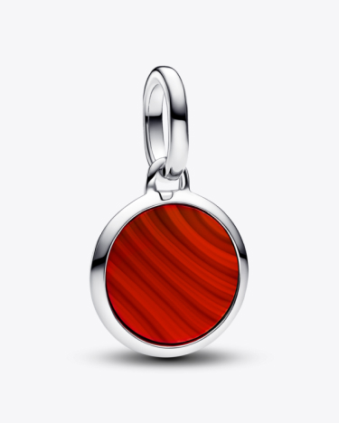 Red Murano Glass Engravable Mini Medallion Charm