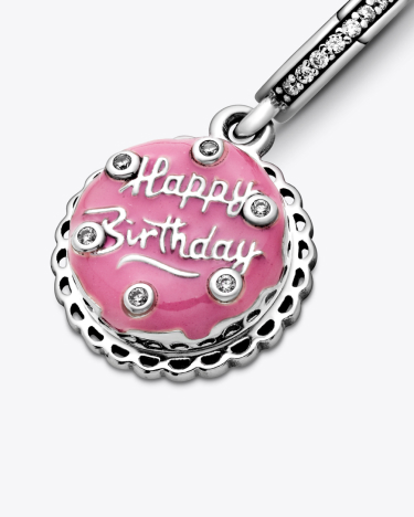 Pink Birthday Cake Dangle Charm
