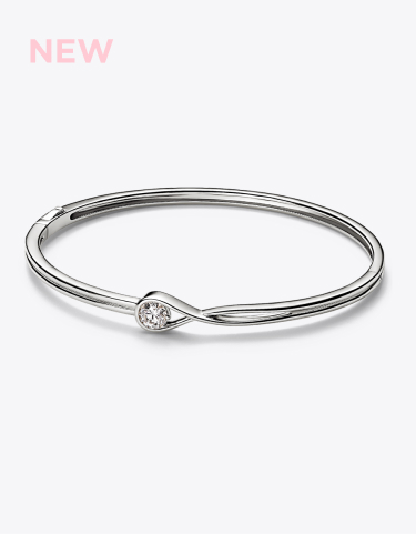 Pandora Infinite 14k White Gold Lab-grown Diamond Bangle