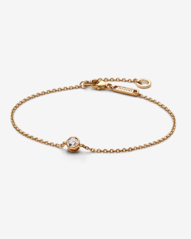 Pandora Era Bezel 14k Gold Lab-grown Diamond Chain Bracelet