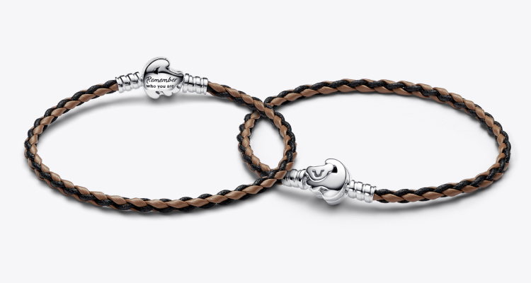 Disney The Lion King Clasp Pandora Moments Braided Leather Bracelet