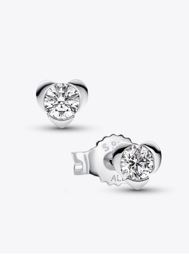 Pandora Talisman Lab-grown Diamond Heart Earrings 0.30 carat tw Sterling Silver