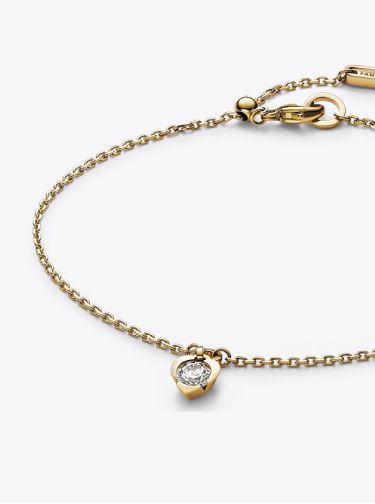 Pandora Talisman Lab-grown Diamond Heart Chain Bracelet 0.25 carat tw 14k Gold