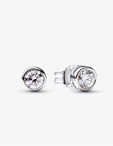 Pandora Era Lab-grown Diamond Bezel Stud Earrings 0.50 carat tw Sterling Silver