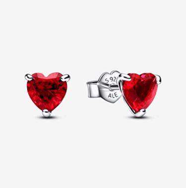 Red Heart Stud Earrings