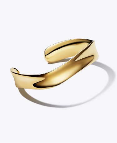 Organically Shaped Broad Open Bangle