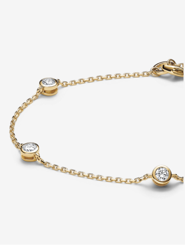 Pandora Era Bezel Lab-grown Diamond Station Chain Bracelet 0.40 carat tw 14k Gold